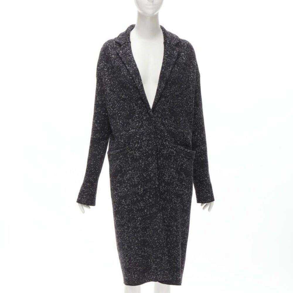 Theory Black Wool Robe Coat